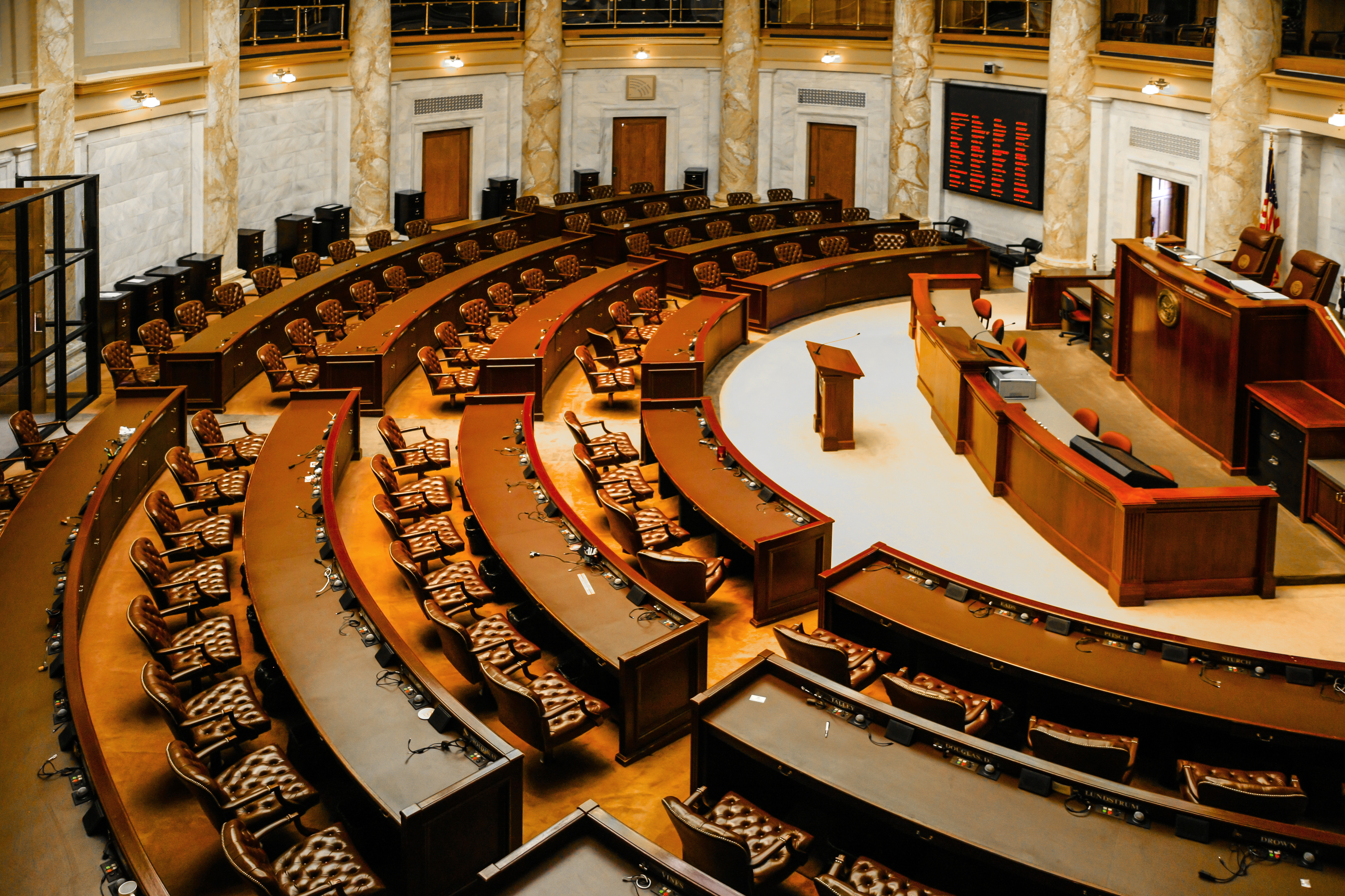 House of Representatives chamber inside the Arkansas State Capitol building