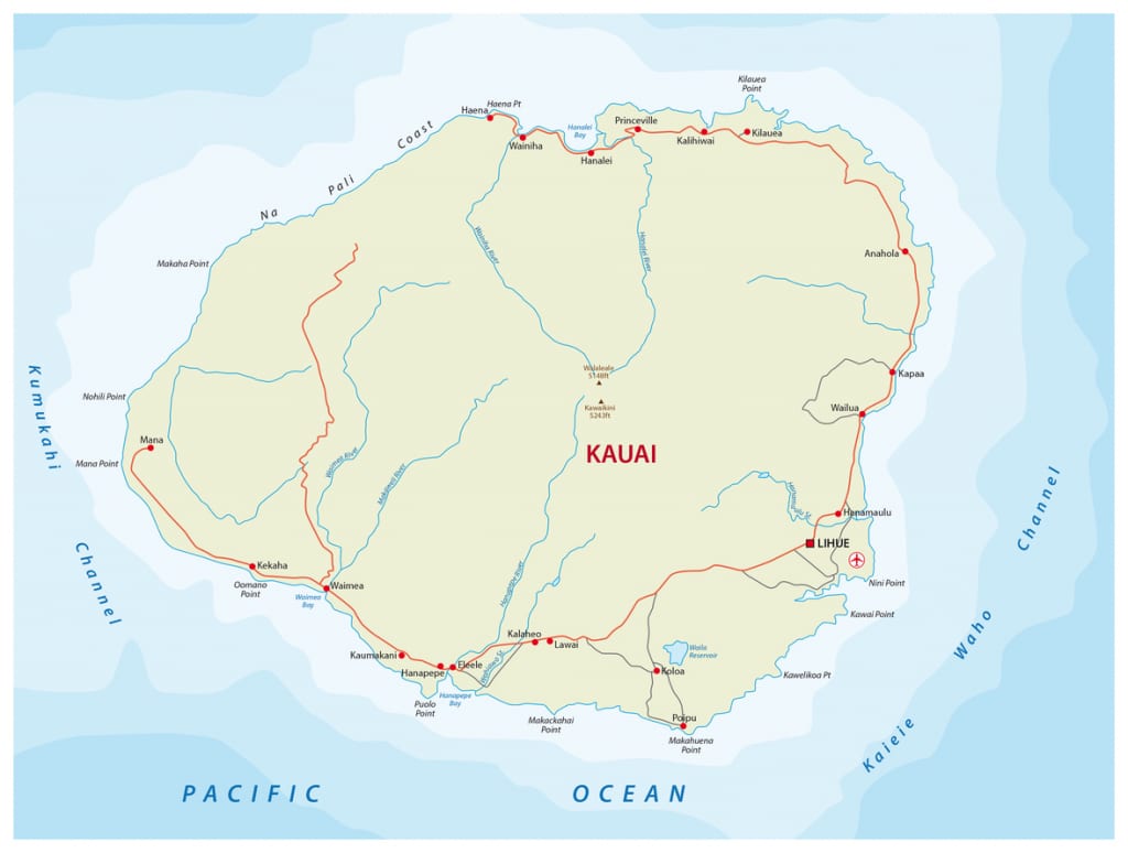 カウアイ島　地図