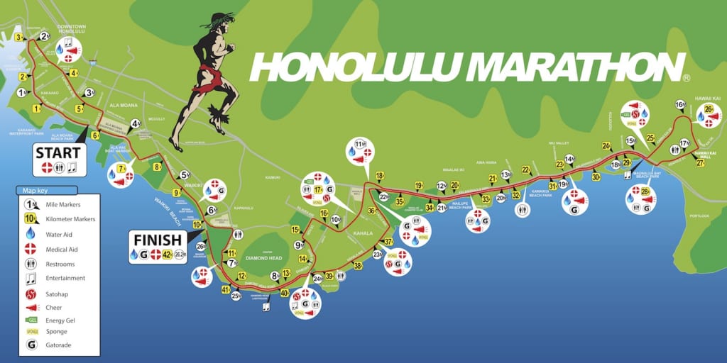 ホノルルマラソン　コースマップ