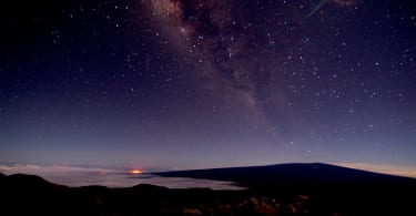 Milky Way and Volcano glow in the Distance